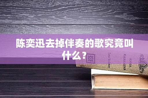陈奕迅去掉伴奏的歌究竟叫什么？