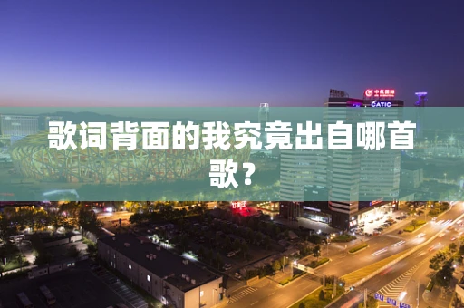 歌词背面的我究竟出自哪首歌？