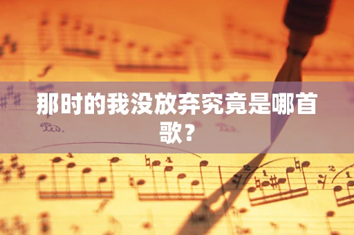 那时的我没放弃究竟是哪首歌？