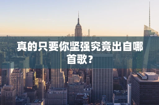 真的只要你坚强究竟出自哪首歌？