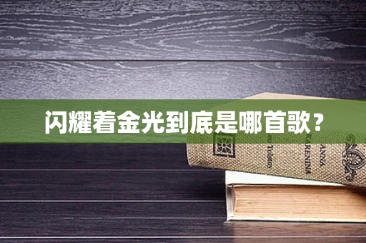 闪耀着金光到底是哪首歌？