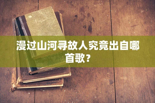 漫过山河寻故人究竟出自哪首歌？