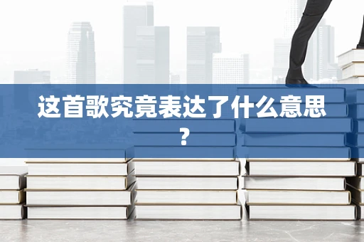 这首歌究竟表达了什么意思？