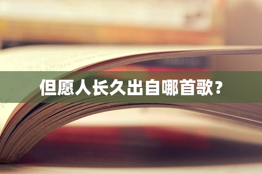 但愿人长久出自哪首歌？