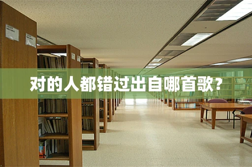 对的人都错过出自哪首歌？