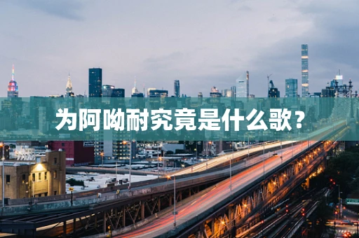 为阿呦耐究竟是什么歌？