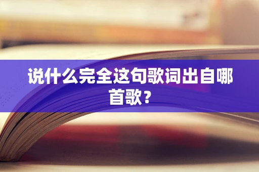 说什么完全这句歌词出自哪首歌？