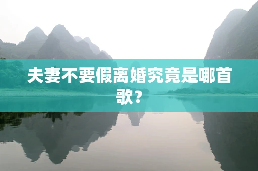 夫妻不要假离婚究竟是哪首歌？