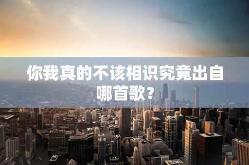你我真的不该相识究竟出自哪首歌？