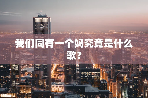 我们同有一个妈究竟是什么歌？