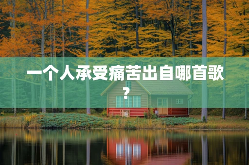 一个人承受痛苦出自哪首歌？