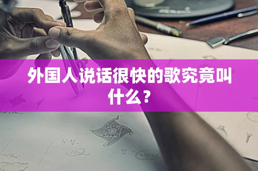 外国人说话很快的歌究竟叫什么？