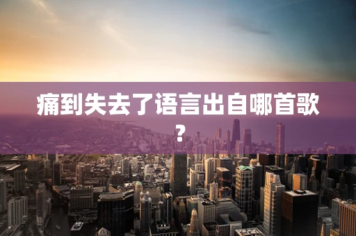 痛到失去了语言出自哪首歌？