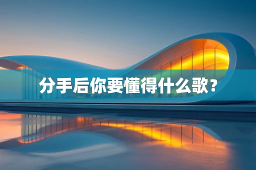 分手后你要懂得什么歌？