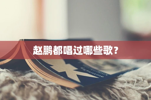 赵鹏都唱过哪些歌？