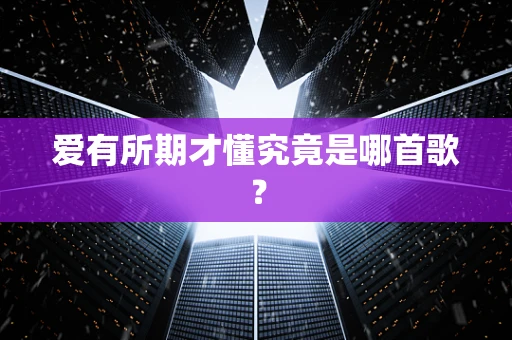 爱有所期才懂究竟是哪首歌？