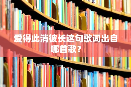 爱得此消彼长这句歌词出自哪首歌？