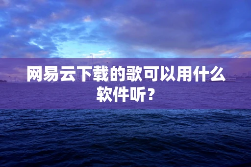 网易云下载的歌可以用什么软件听？