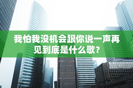 我怕我没机会跟你说一声再见到底是什么歌？