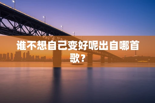 谁不想自己变好呢出自哪首歌？