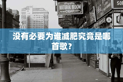 没有必要为谁减肥究竟是哪首歌？