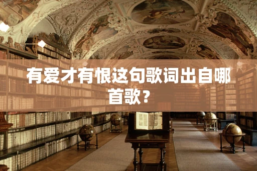 有爱才有恨这句歌词出自哪首歌？