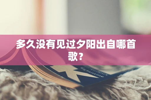 多久没有见过夕阳出自哪首歌？