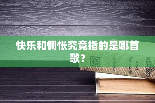快乐和惆怅究竟指的是哪首歌？