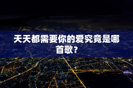 天天都需要你的爱究竟是哪首歌？
