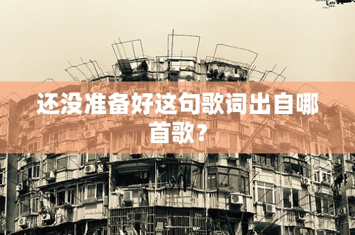 还没准备好这句歌词出自哪首歌？