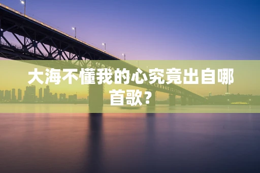 大海不懂我的心究竟出自哪首歌？