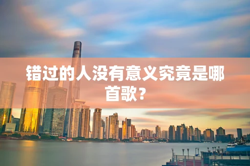 错过的人没有意义究竟是哪首歌？
