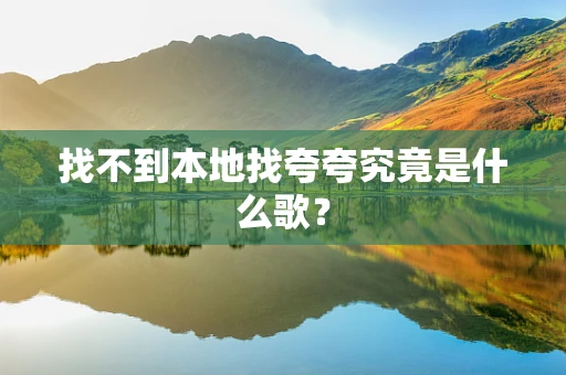 找不到本地找夸夸究竟是什么歌？