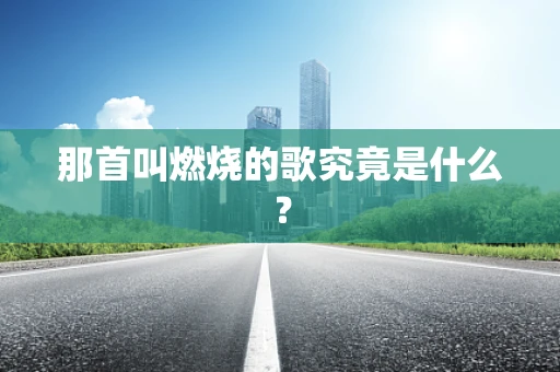 那首叫燃烧的歌究竟是什么？