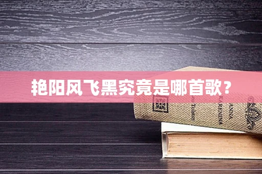 艳阳风飞黑究竟是哪首歌？