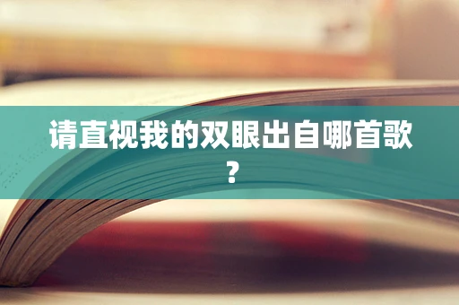 请直视我的双眼出自哪首歌？