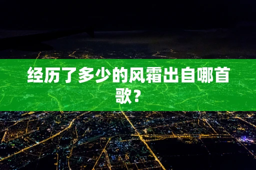 经历了多少的风霜出自哪首歌？