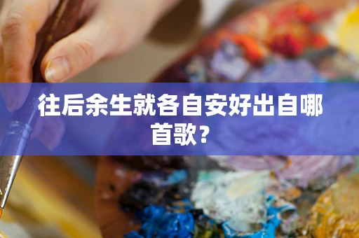 往后余生就各自安好出自哪首歌？