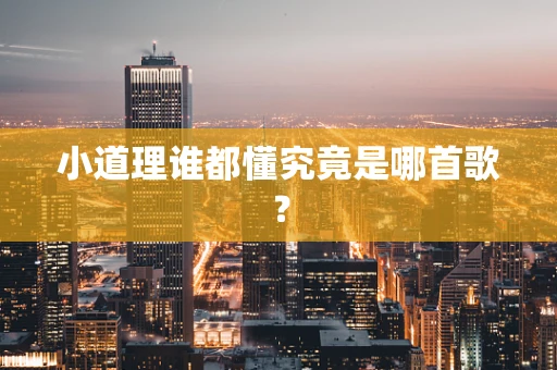 小道理谁都懂究竟是哪首歌？