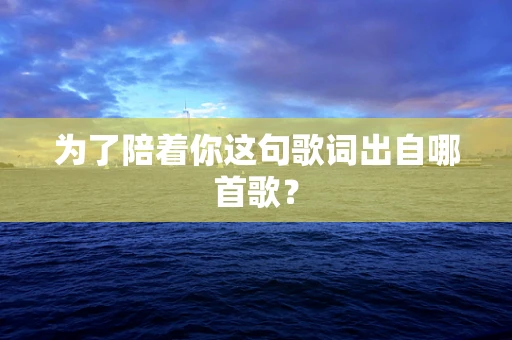 为了陪着你这句歌词出自哪首歌？